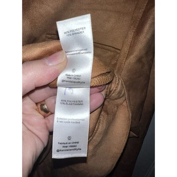 Kendall + Kylie Cropped jacket womens Sz L faux suede button front boho western - Picture 6 of 9